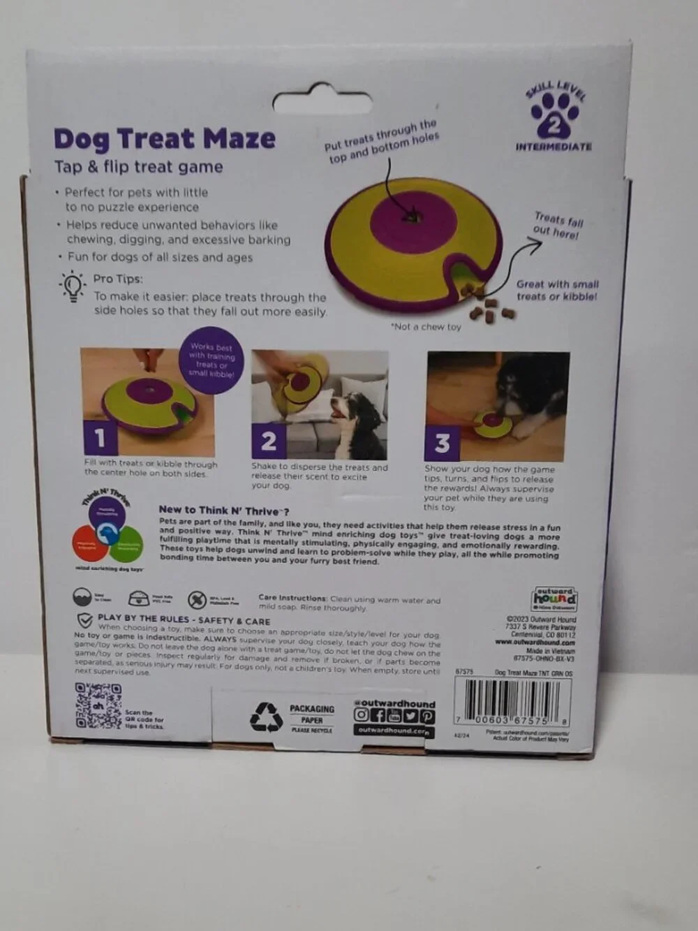 Outward Hound Nina Ottosson Dog Treat Maze Puzzle Level 2 Enrichment Toy 67575